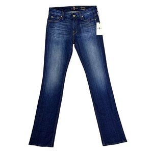7 for All Mankind Kimmie Straight Leg Jeans Dark Wash Mid Rise Women's Size 29.